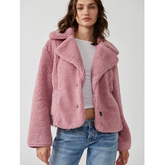 Free People Jackets & Blazers - Free People Joplin Cozy Jacket in Smoked Pink Women's Size M